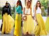 Как выбрать и с чем носить желтую юбку
